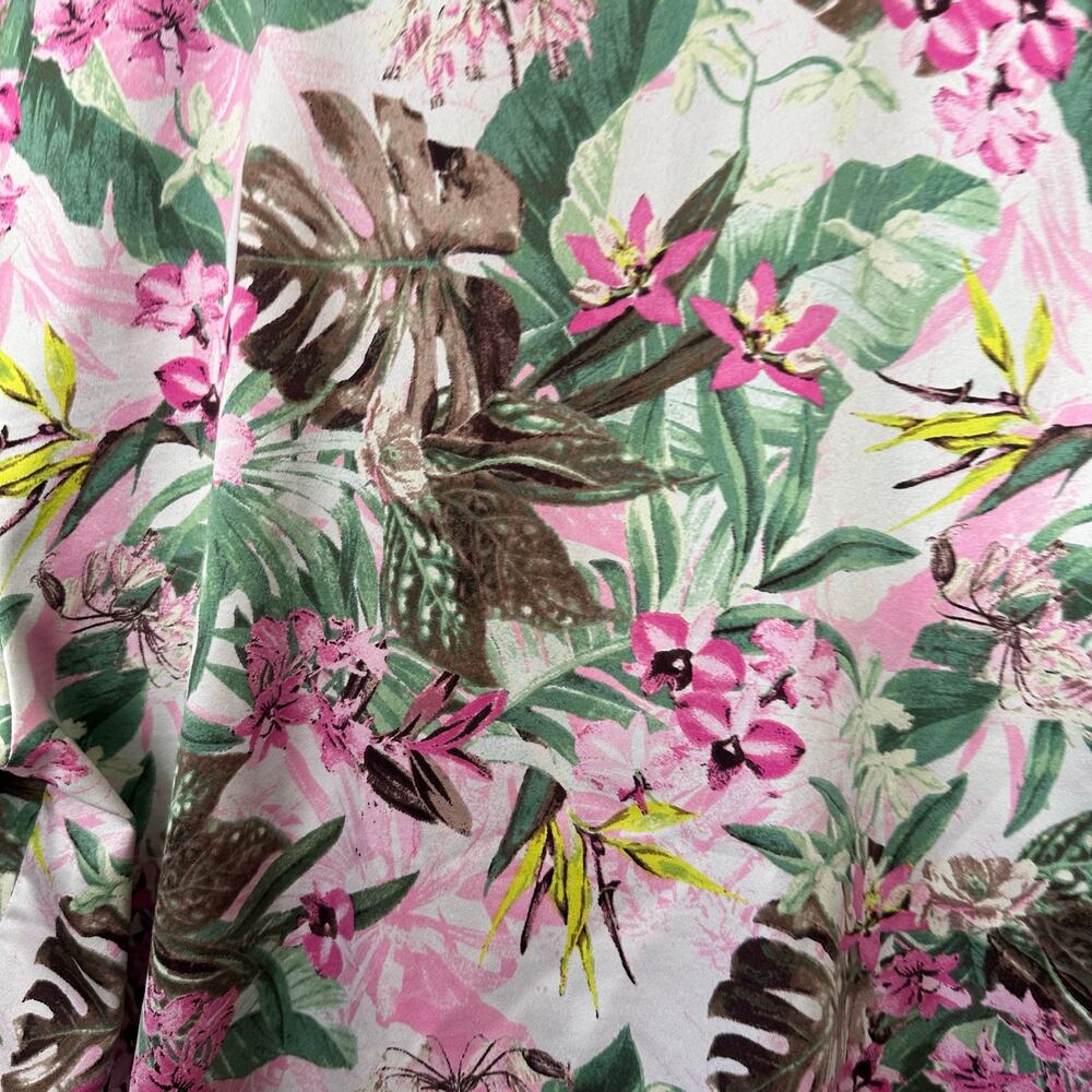 Victoria's Secret Tunic Sleep Shirt Womens Medium Pink Floral Button Up V Neck - Picture 6 of 6